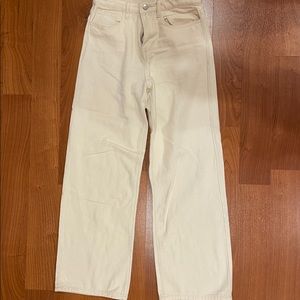 high rise white jeans